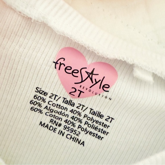 Freestyle Revolution Kids Orange White Coordinating Short Set 2T - Picture 2 of 5